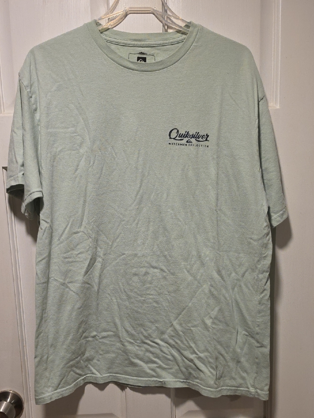 Quiksilver Men's Short Sleeve Tee in Mint Green with Chest Logo